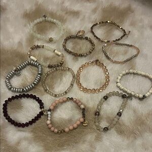 Elegant Multi-Color Beaded Bracelet Set of 12